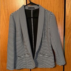 Striped Black and White Women's Blazer
